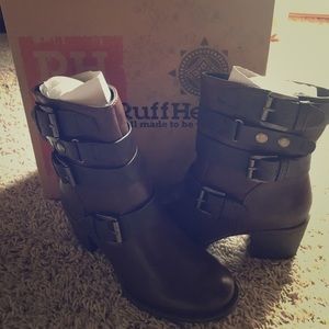 NWB Ruff Hewn Brown Heel Buckle Boot 7-8 Available
